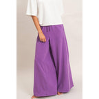 Wide Leg Mineral Wash Pants: BLACK