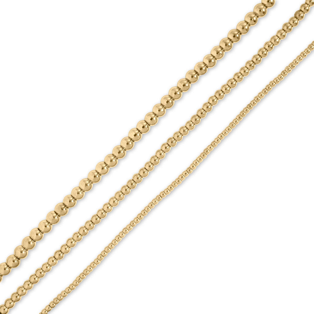 Golden Shine Beaded 2mm Necklace - N109