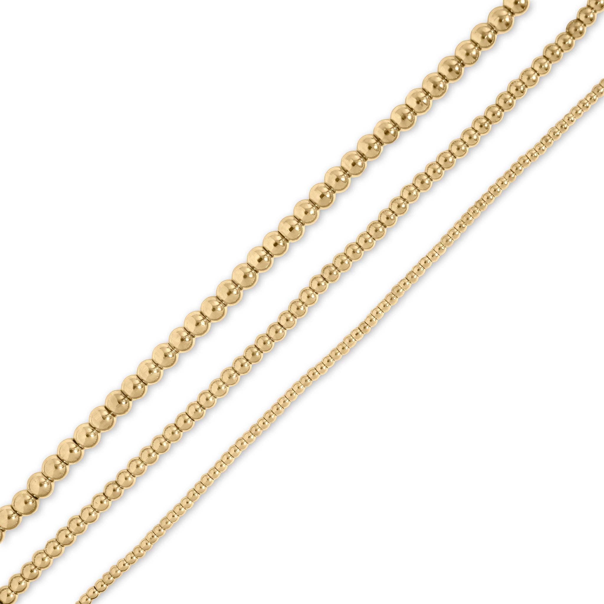 Golden Shine Beaded 2mm Necklace - N109
