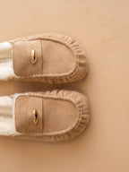 The Hayden | Almond Fur Lined Fall Mule Loafer: ALMOND / 10