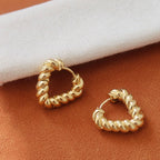 Twisted Heart Hoop Earrings - E41