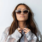 SARDINE - Demi - Toasted Moxie Checkered Square Sunglasses
