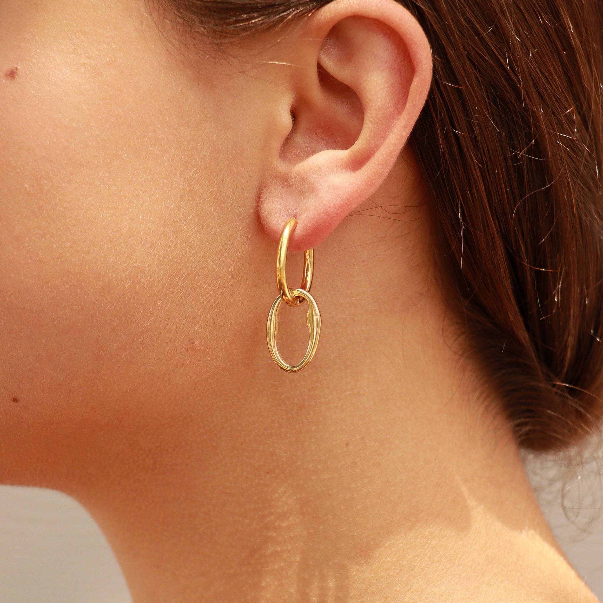 Oval Pendant Earrings 19mm - E76