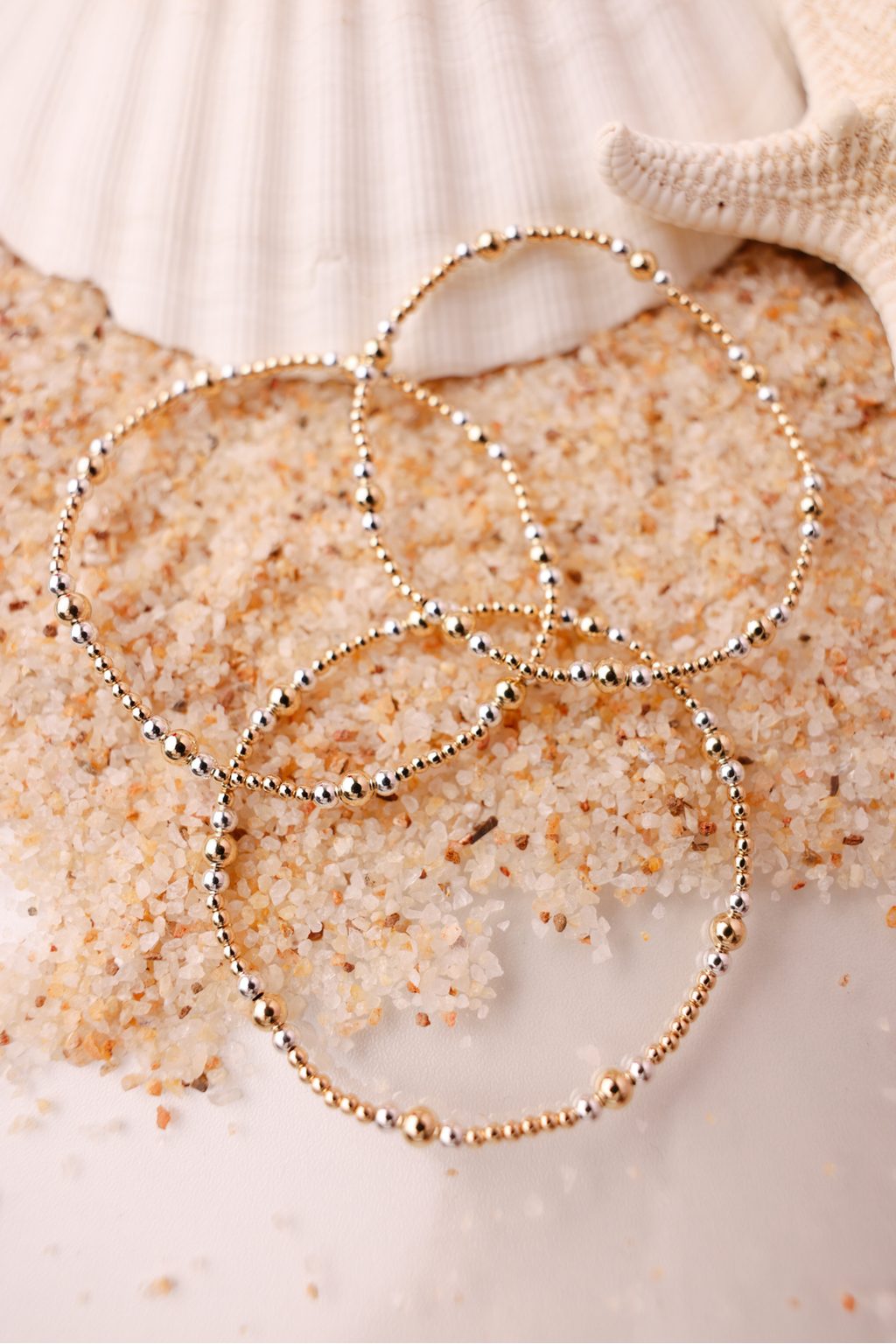 Dainty Sutton Bracelet in Gold with Silver: Standard 6.75 Inch