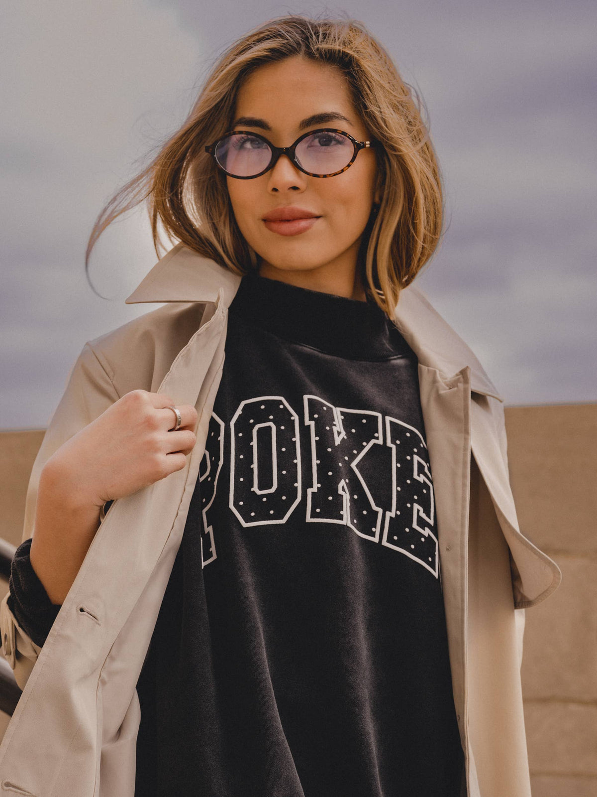 OSU Cowboys Polka Dot Puff Weekend Mock Neck Sweatshirt