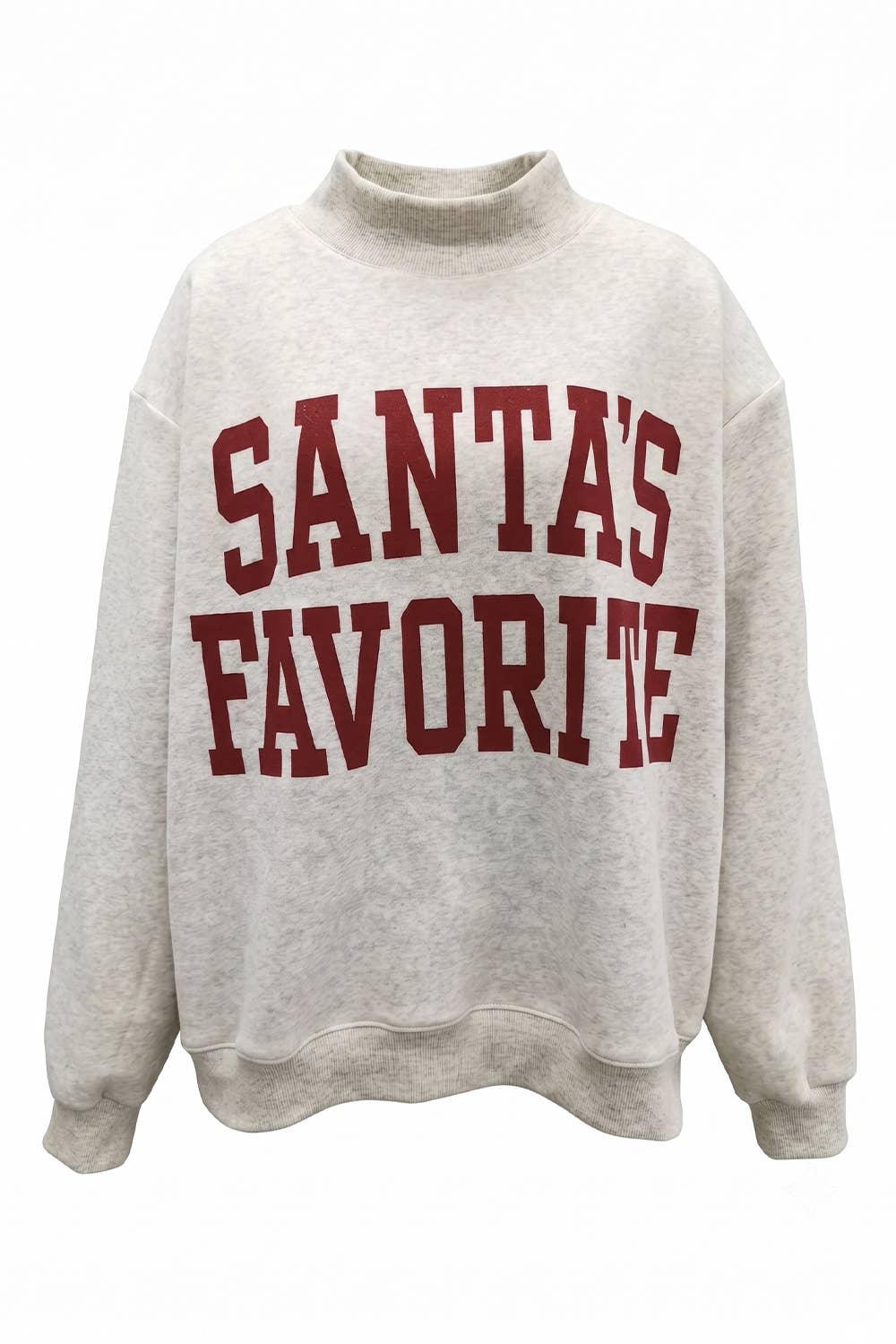 Mock-Neck Pullover: Ash grey