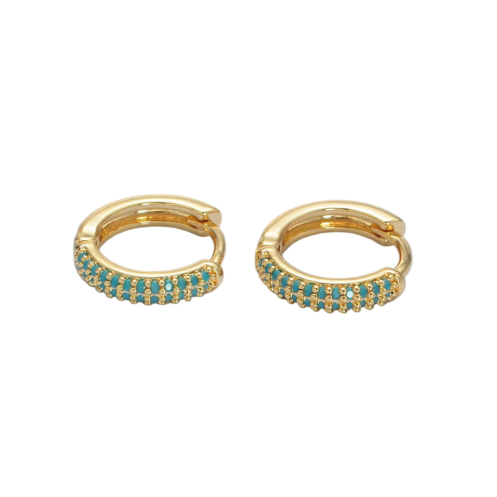 Turquoise Dream Huggies  Earrings - E28