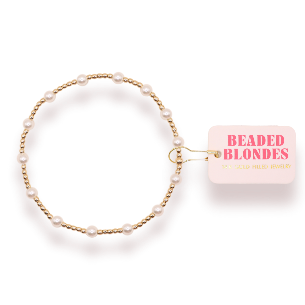 June Pearl Bracelet in Gold: Standard 6.75 inch