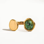 Peacock Boho Adjustable Ring with Statement Stone - A47