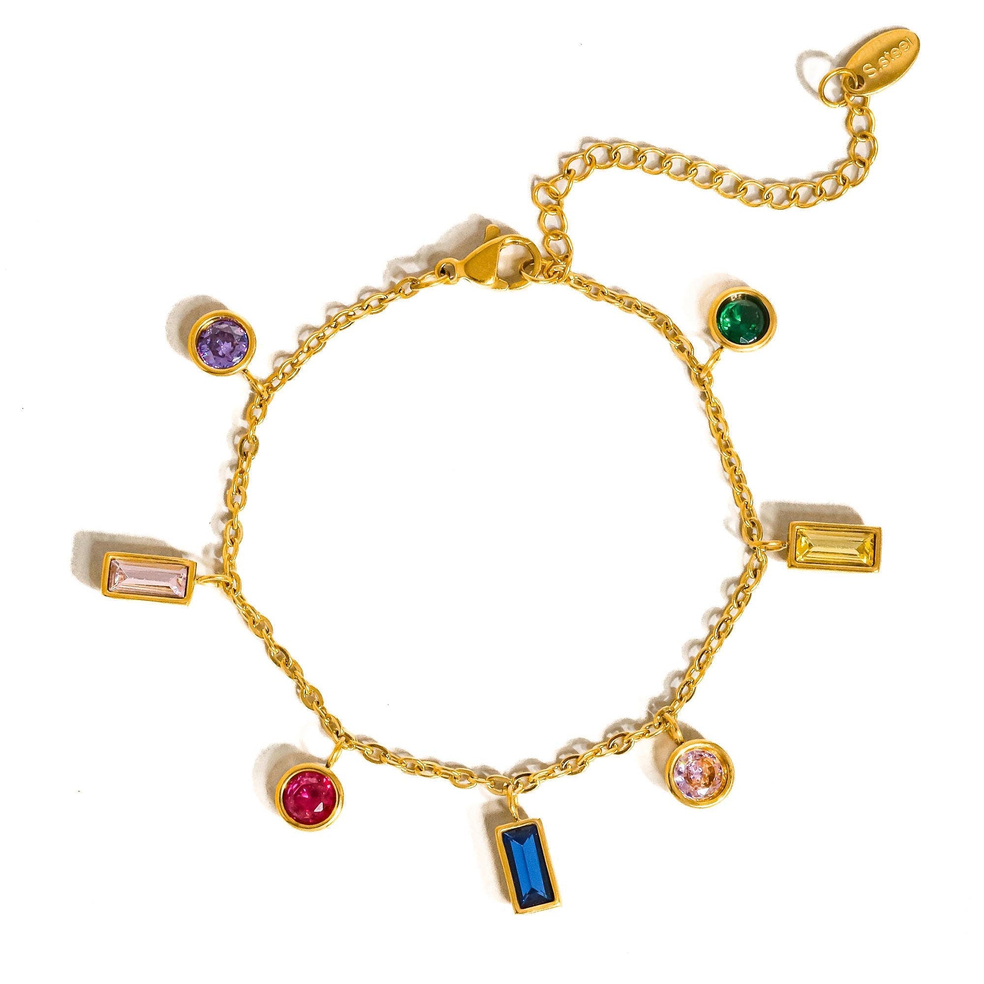 Beach Treasures Multi CZ Tassel Bracelet: S18