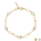Stone Paperclip Chain Bracelet - S136