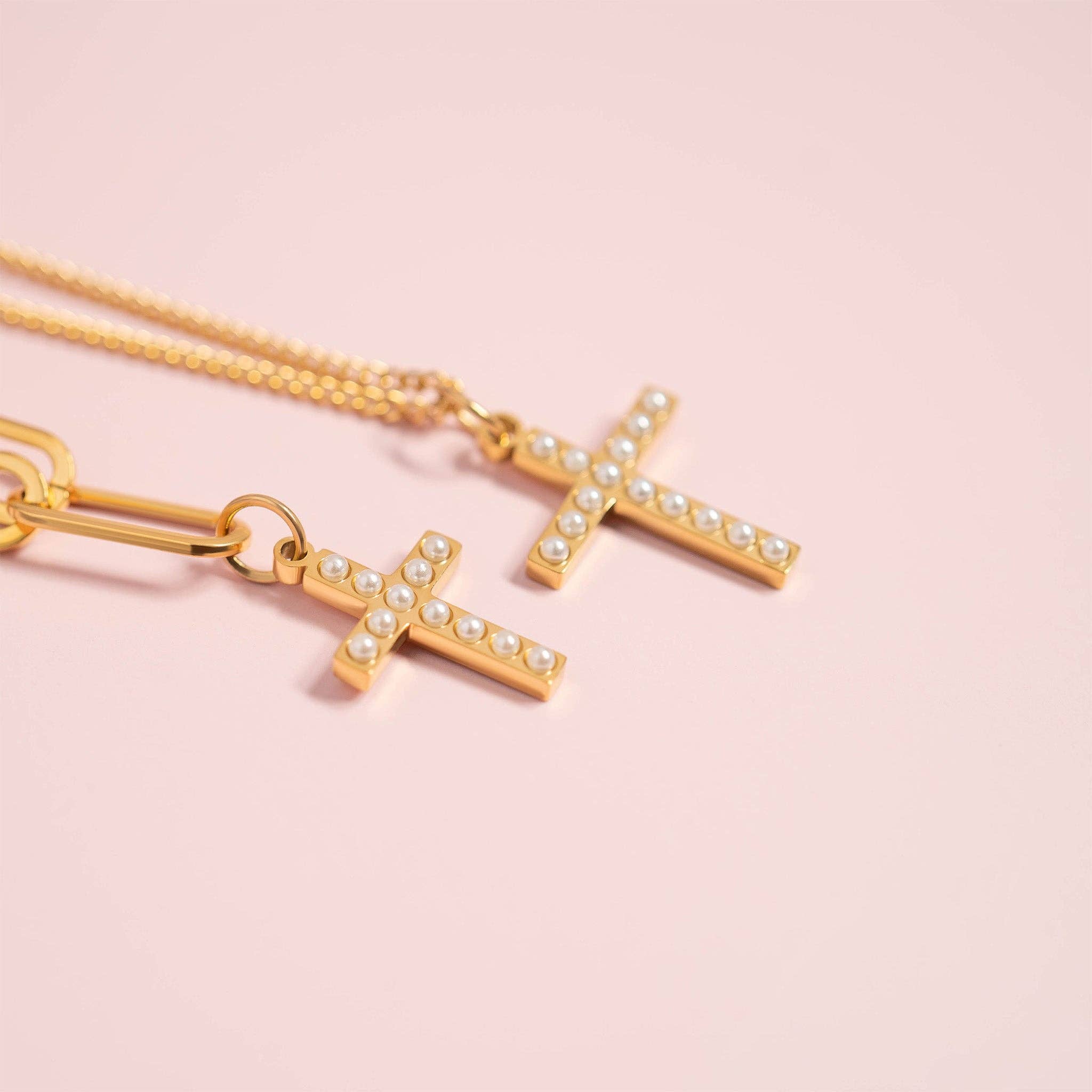 Cross Pearl Charm - C133