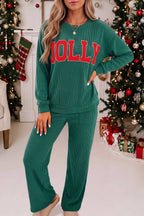 MERRY Christmas Graphic Corded Pants Set
