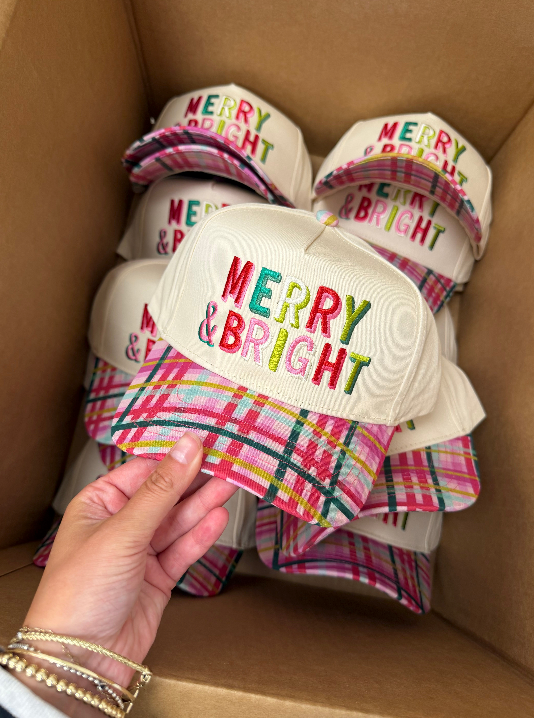 Merry & Bright - Confetti Plaid Trucker Hat