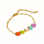 Beaded Daisy Color Pop Bracelet - S139