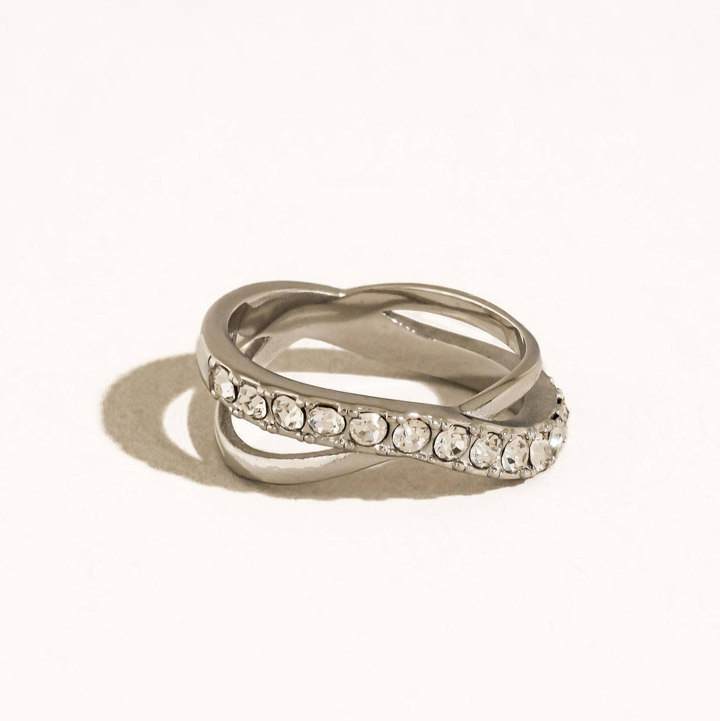 Silver Infinity Crossover Ring - A146