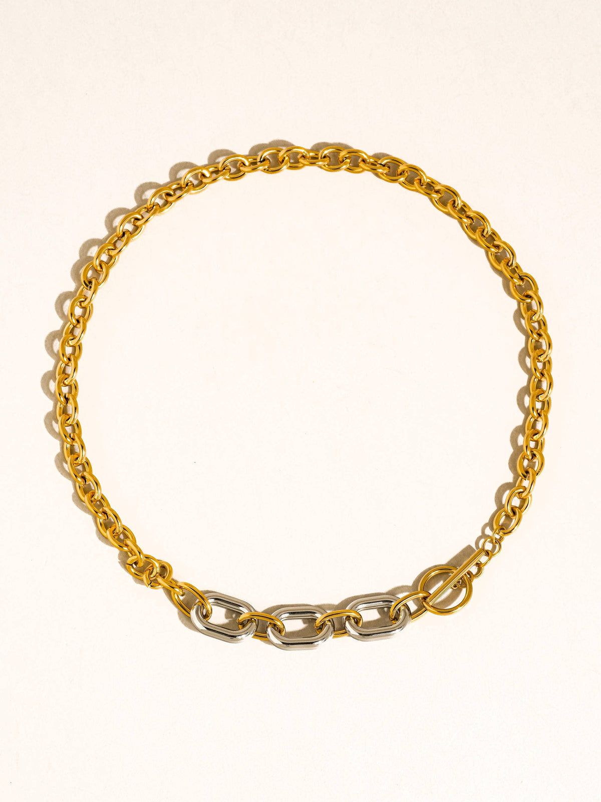 Chunky Mix Tone Chain Necklace - N80