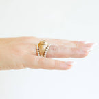 Lauren Beaded Band in Silver - B43