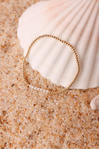 Dainty Sophia Pearl Bracelet in Gold: Standard 6.75 Inch