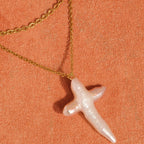 Freshwater Pearl Cross Necklace: N134