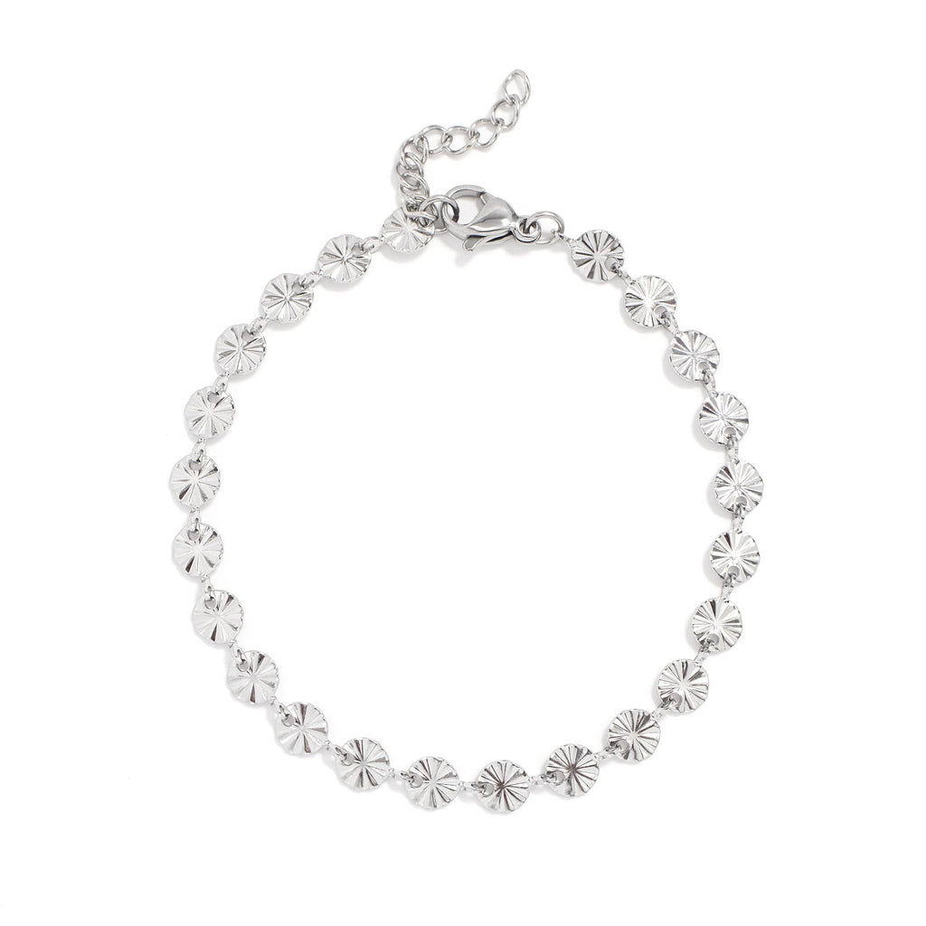 Silver Sunburst Chain Bracelet - S177