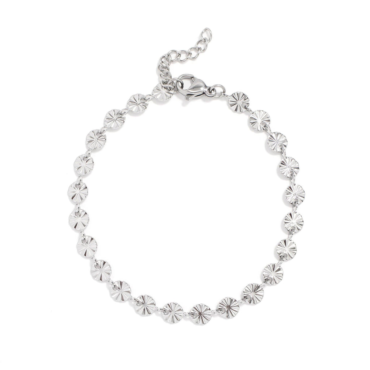 Silver Sunburst Chain Bracelet - S177