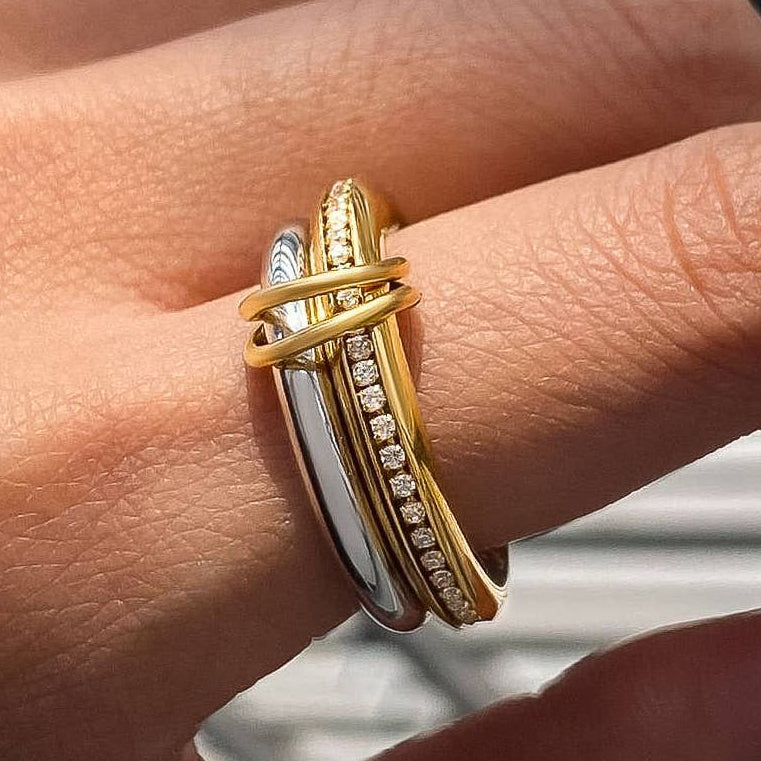 Twisted Love Multi Stack CZ Band Ring: A72