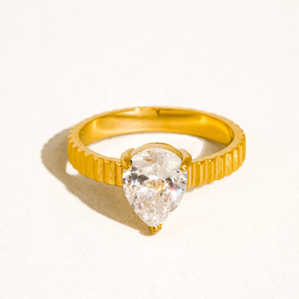 Staycation Statement Pear Stone Ring: A51