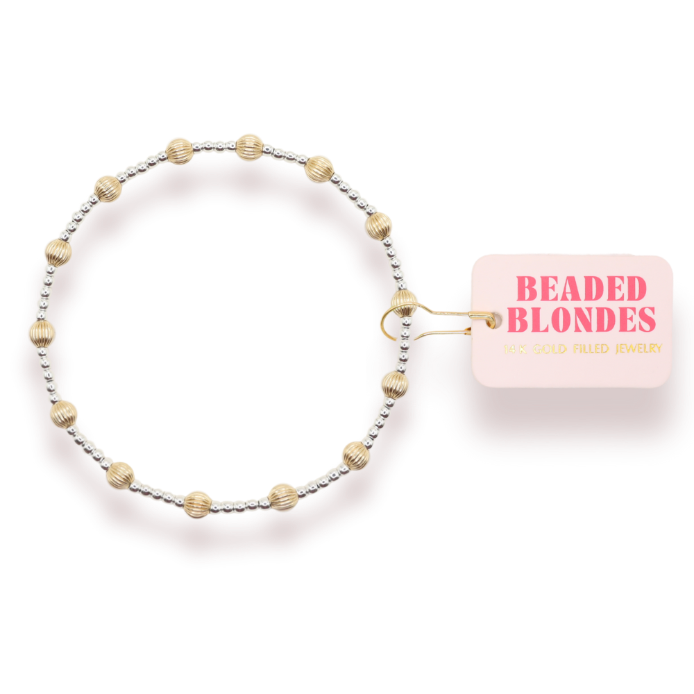 June Fluted in Silver with Gold: Standard 6.75 inch