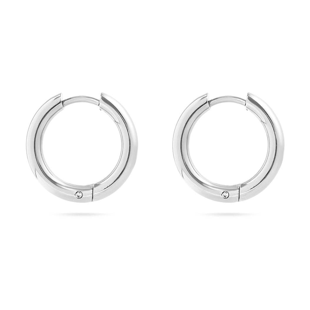 Everyday Silver Circle (small 16mm) Hoop Earrings - E122