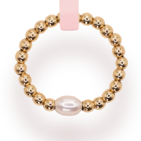 Haley Pearl Ring in Gold - B37