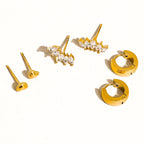 Hearts, Hoops &CZ Earring Set - EE1