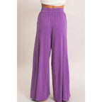 Wide Leg Mineral Wash Pants: BLACK