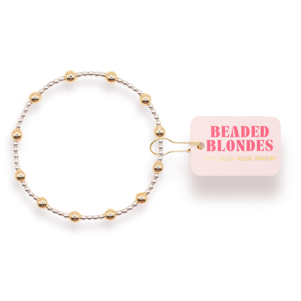 Lively Bracelet in Silver with Gold: Standard 6.75 inch