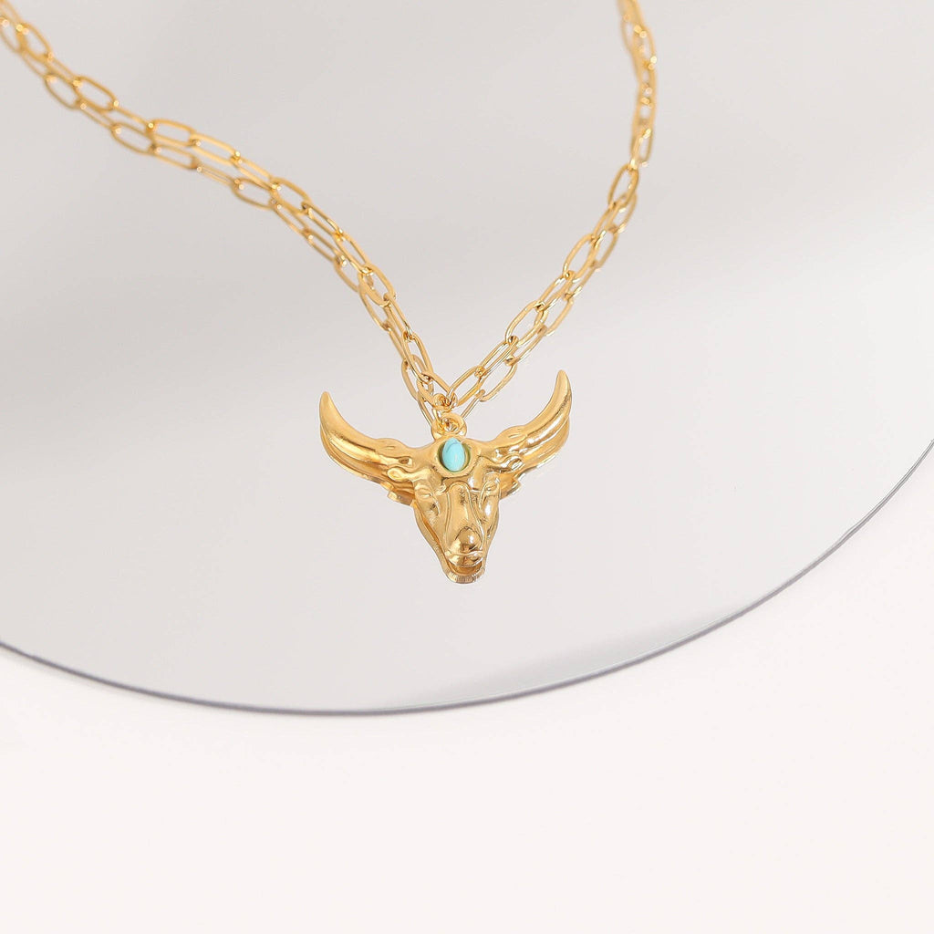 Turquoise Longhorn Charm - C197