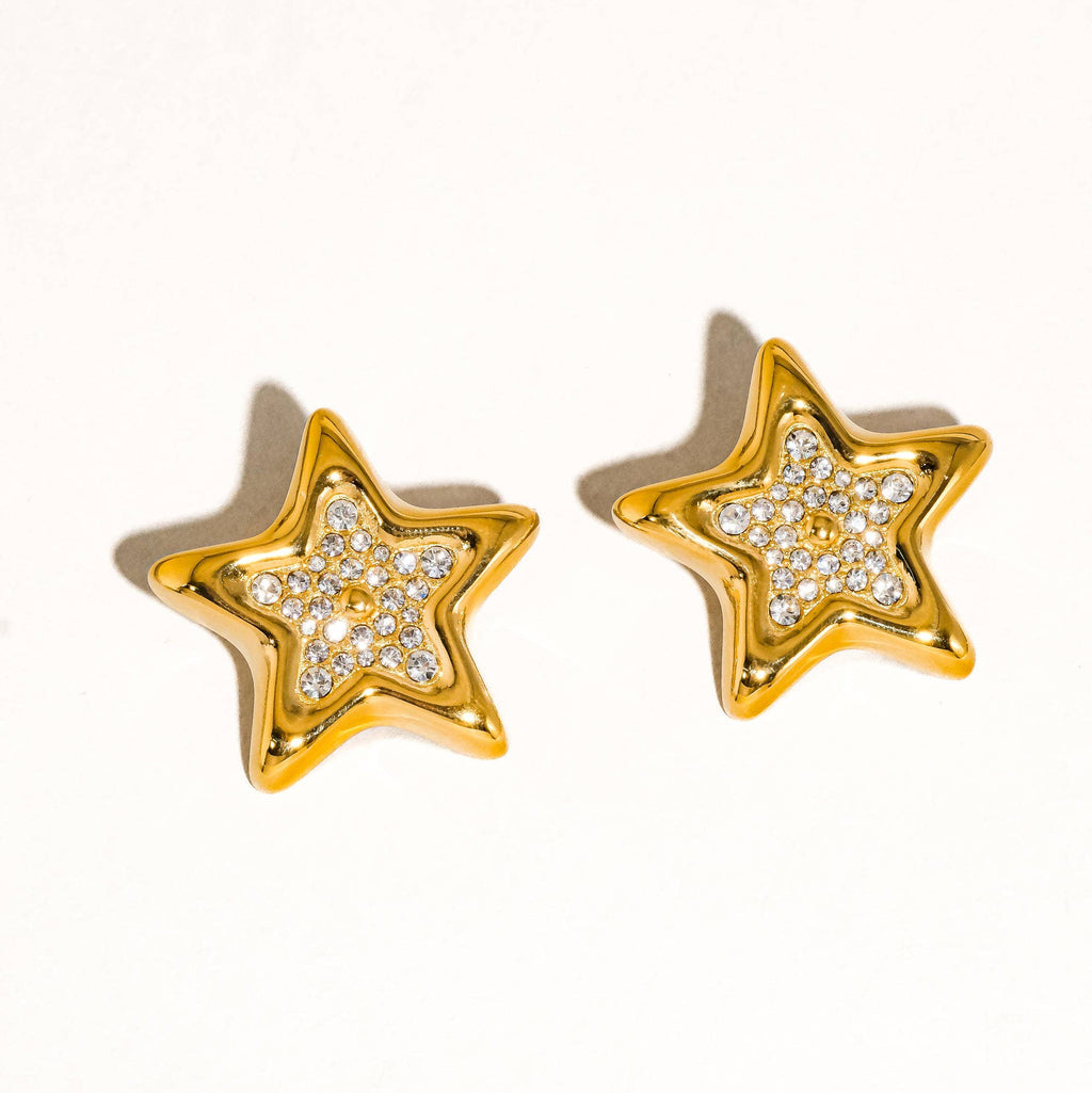 Golden Stardust Stud Earrings - EE10
