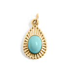 Turquoise Teardrop Charm - C128