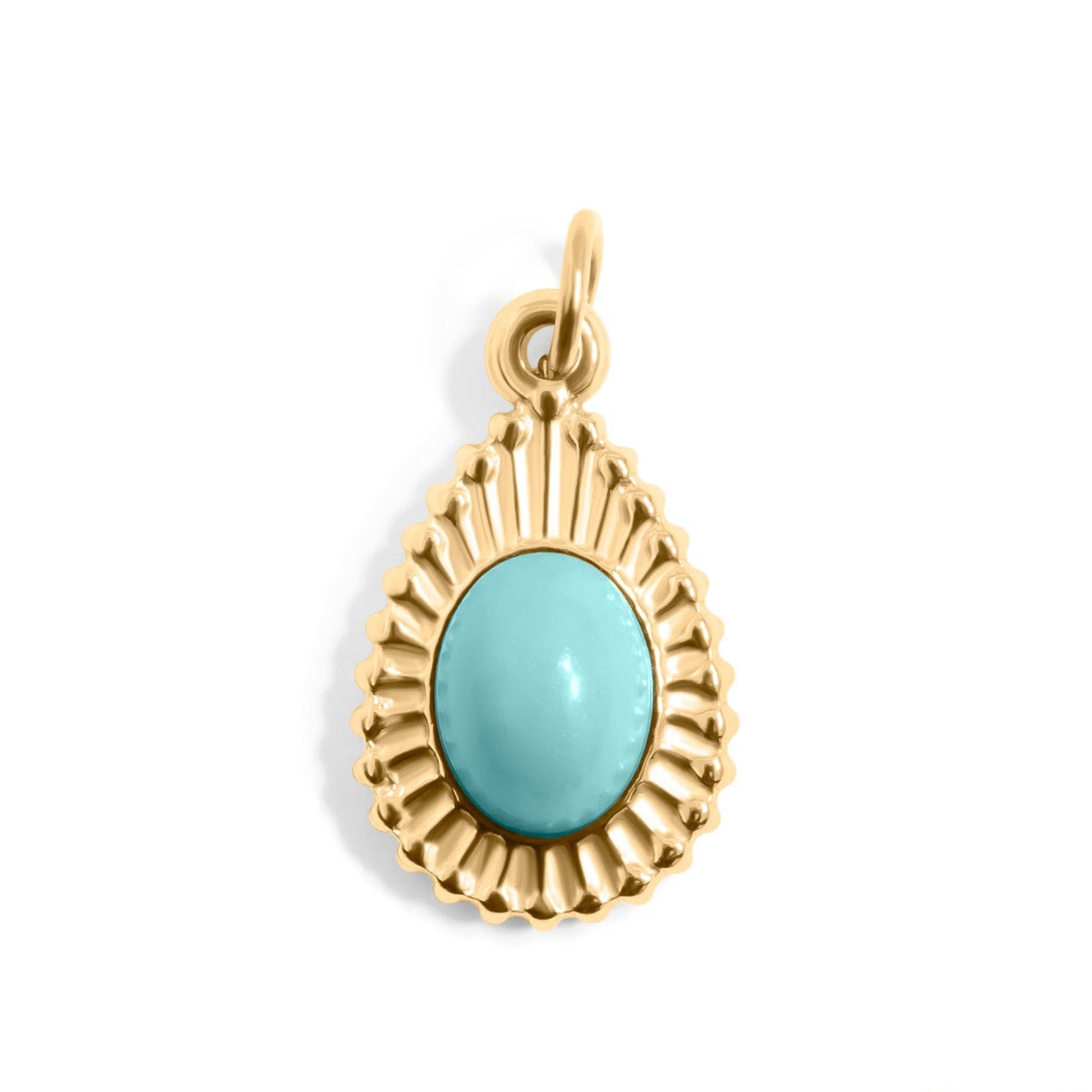 Turquoise Teardrop Charm - C128