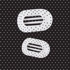 White Polka Dot Party Large Flat Round Hair Clip