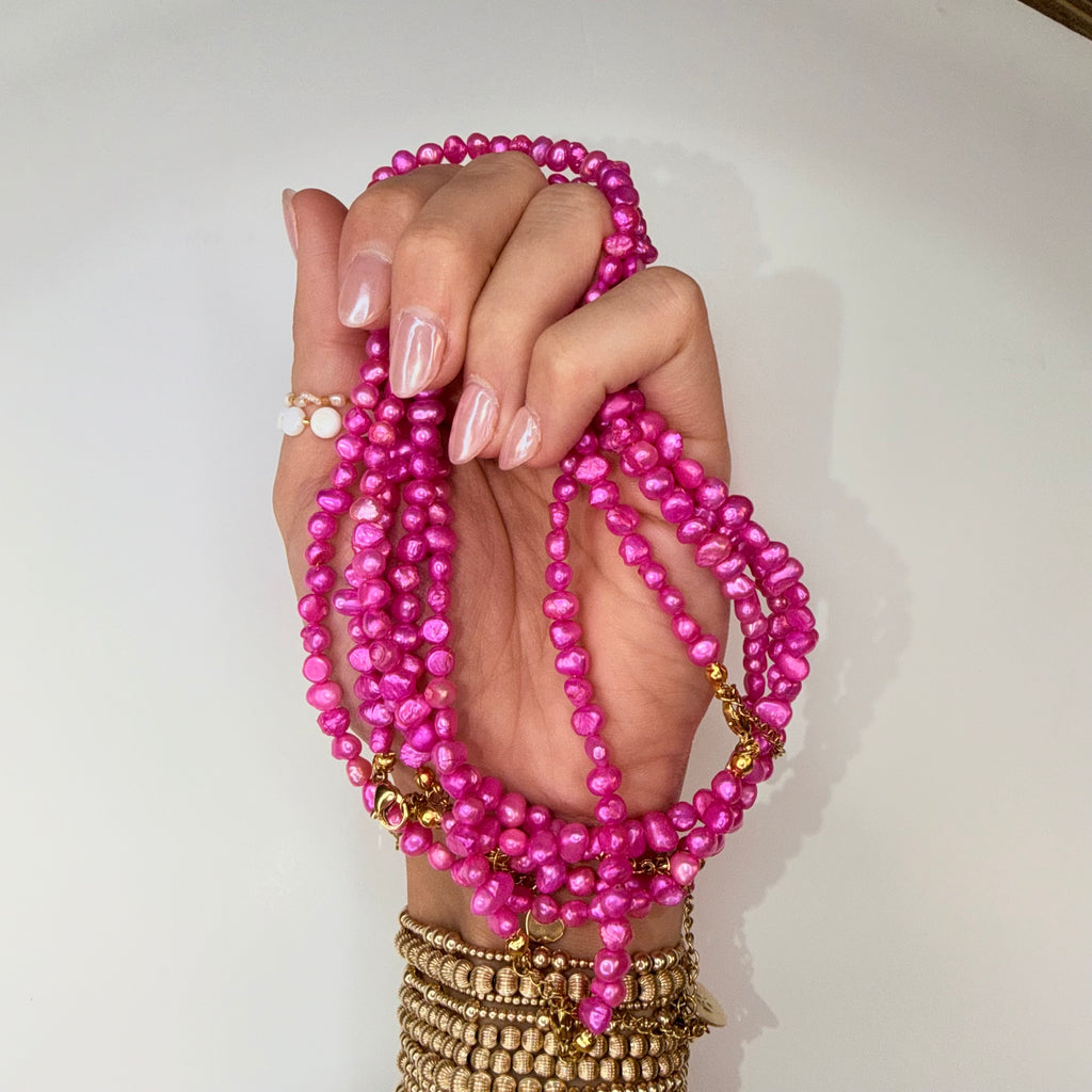 Watermelon Sugar Pearl Necklace - N185