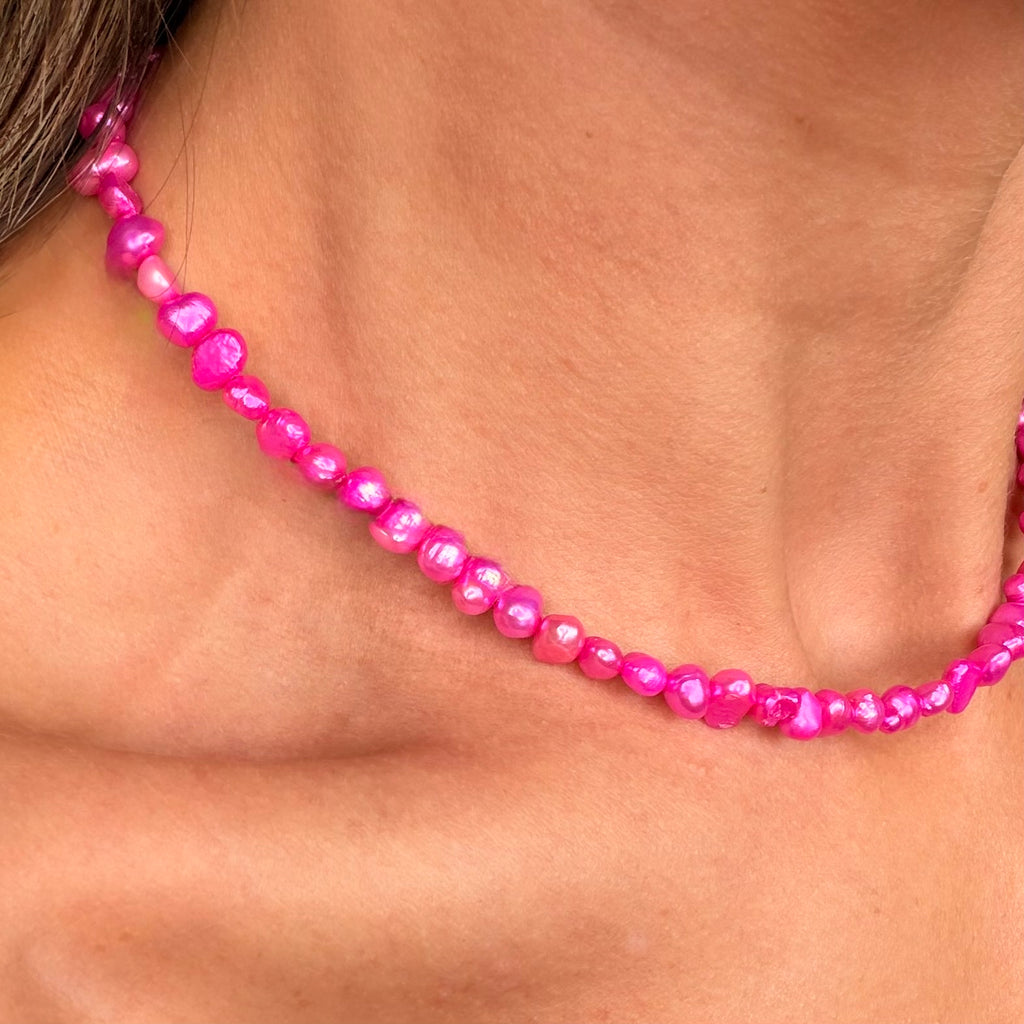 Watermelon Sugar Pearl Necklace - N185