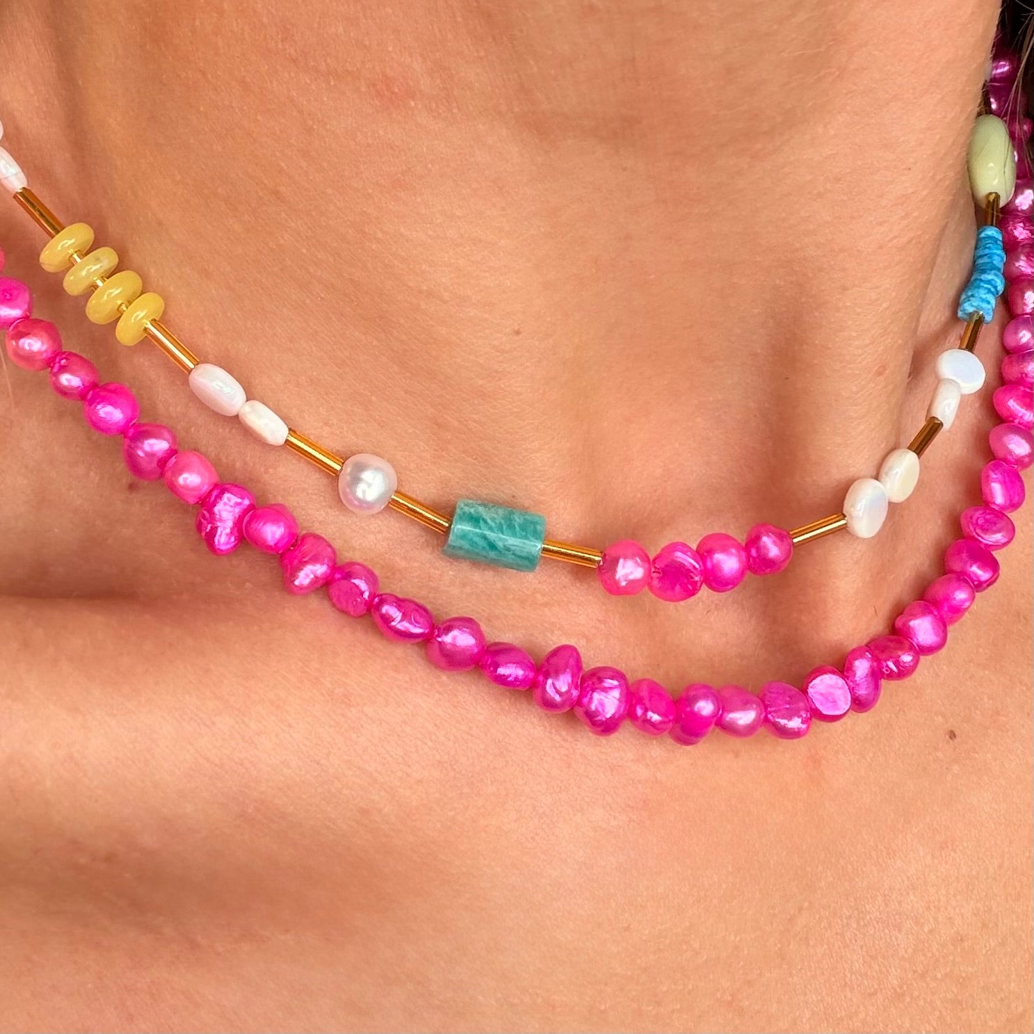 Watermelon Sugar Pearl Necklace - N185