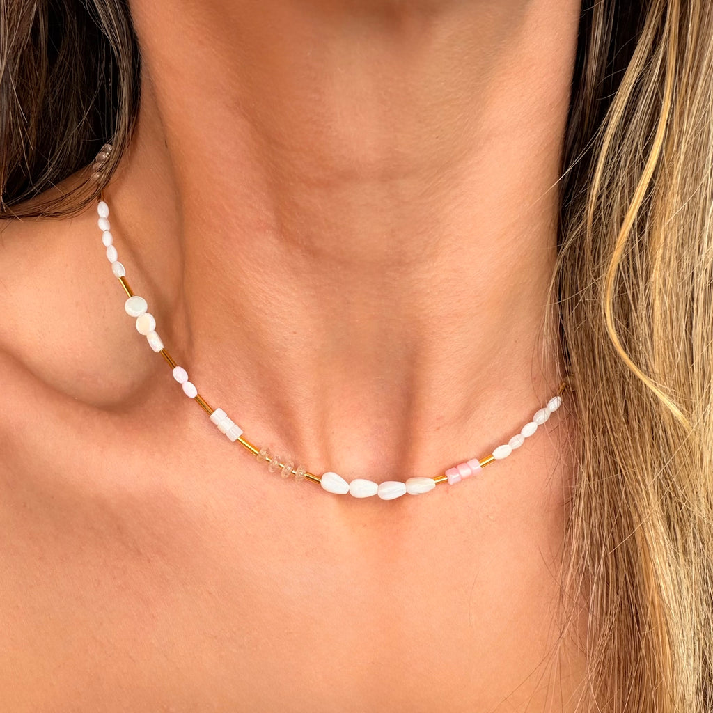 Blush Tide Pearl Necklace - N186