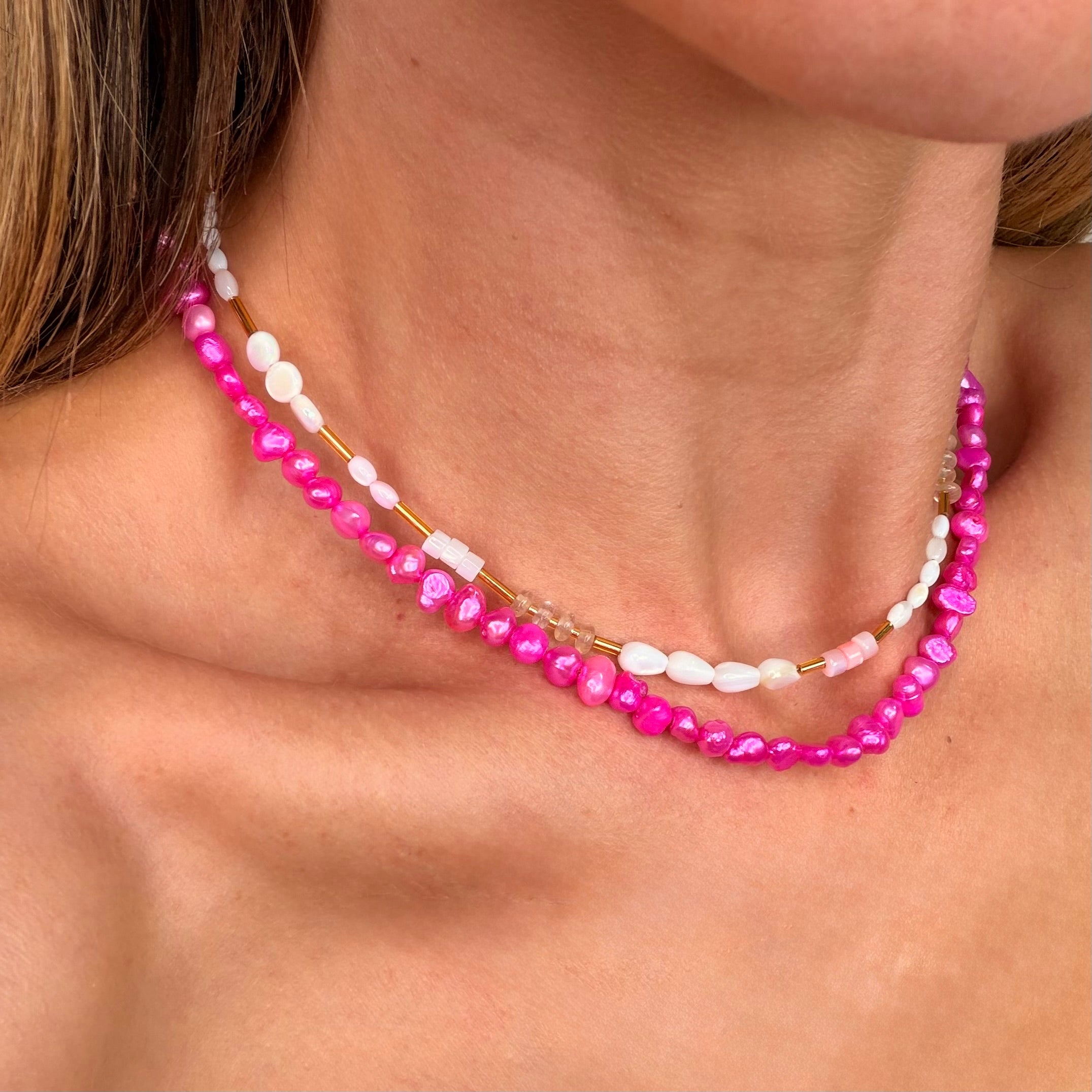 Watermelon Sugar Pearl Necklace - N185