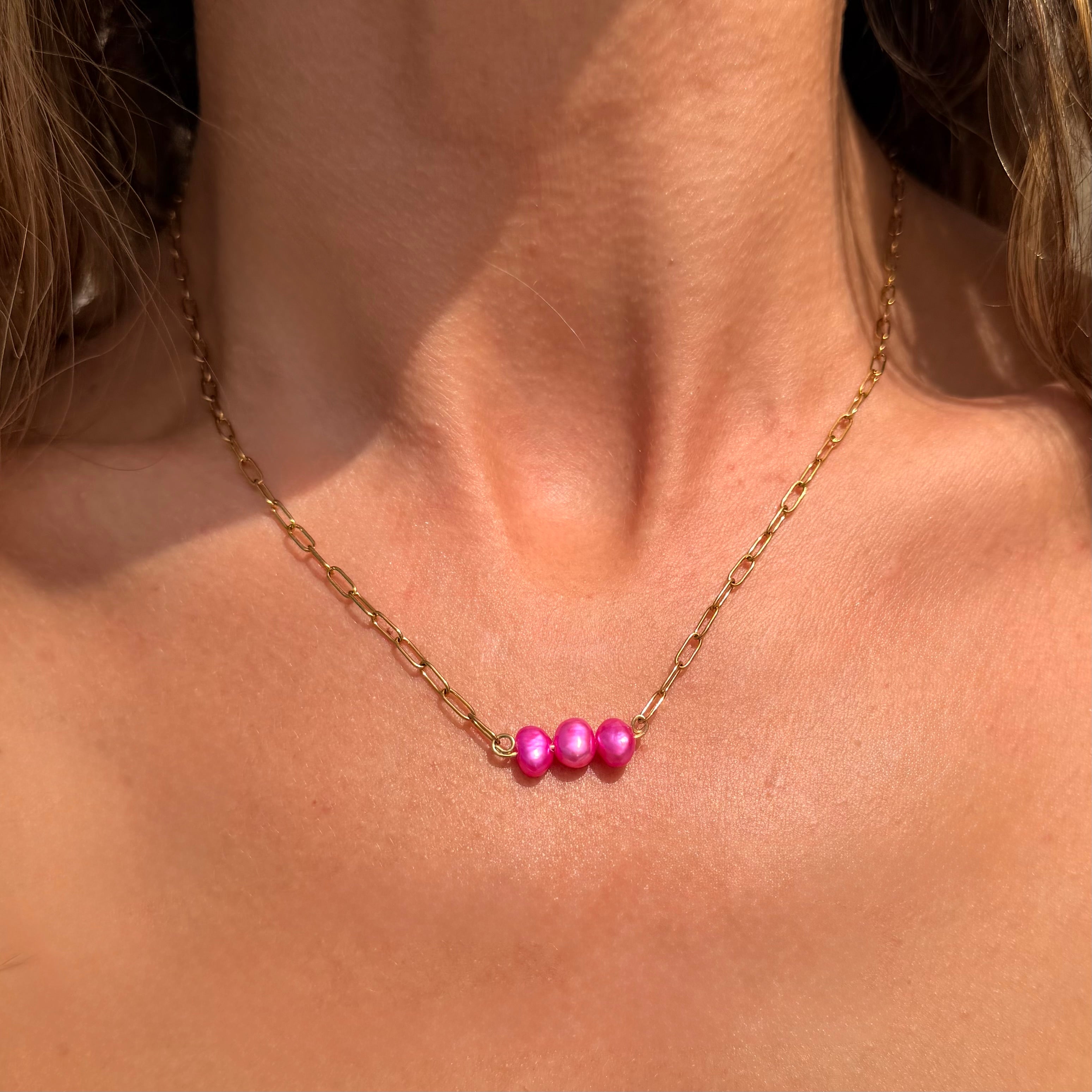 Watermelon Pop Paperclip Necklace - N190