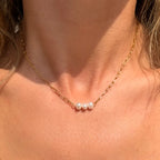 Triple Pearl Paperclip Necklace - N188