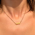 Lemon Trio Pearl Paperclip Necklace - N189