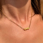 Lemon Trio Pearl Paperclip Necklace - N189