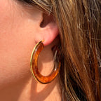 Golden Cocoa Hoop Earrings: E92