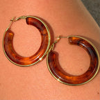 Golden Cocoa Hoop Earrings: E92